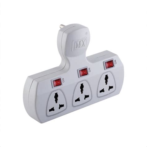 MX 3 pin 3 Socket Multi Plug Adapter Wall Adapter Universal Sockets ...