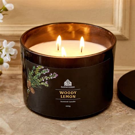Buy Enchanted Woody Lemon Scented 3-Wick Jar Candle from Home Centre at ...