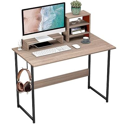 Buy Viewee 39 Computer Desk with Monitor Riser | Writing Desk Small ...