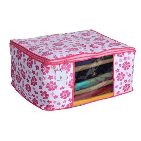Kuber Industries 6 Piece Non Woven Saree Cover Set, Pink,Large Size ...