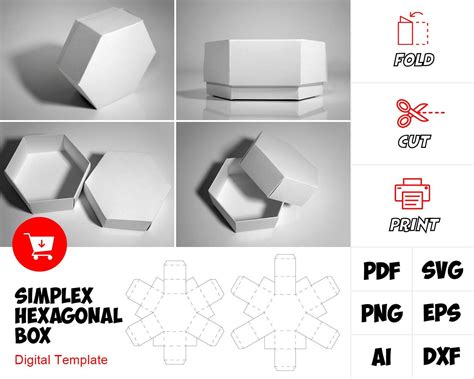 Image result for Hexagonal Box Template