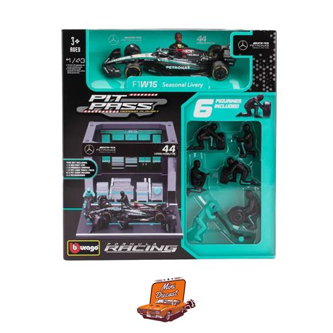 Bburago Pit Pass F1 Diorama Mercedes-AMG Petronas 1:43 Scale – Lewis H ...