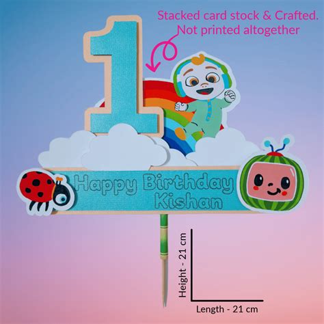 Partybus Cocomelon Cake Topper - with Age and Name