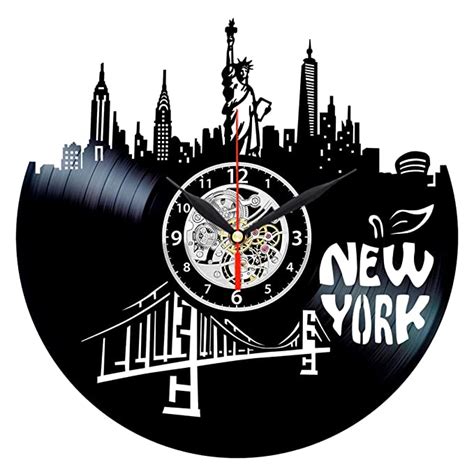 Buy Queen Clocks NYC Vinyl Clock - New York Themed Gifts - Big Apple ...