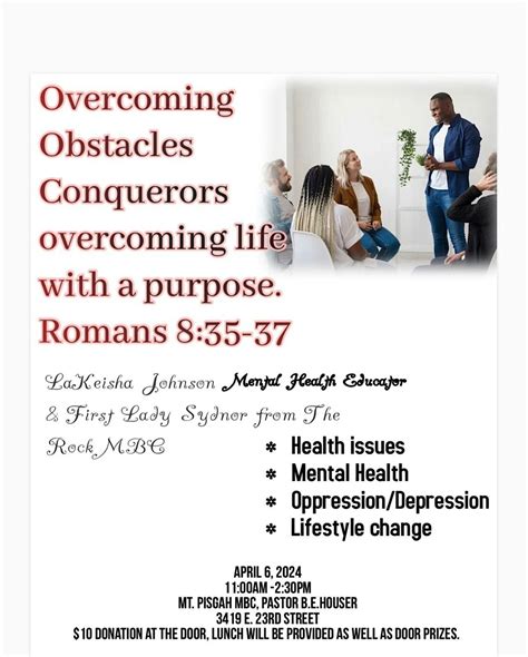 Overcoming Obstacles, Mt Pisgah Baptist Church, Indianapolis, 6 April ...