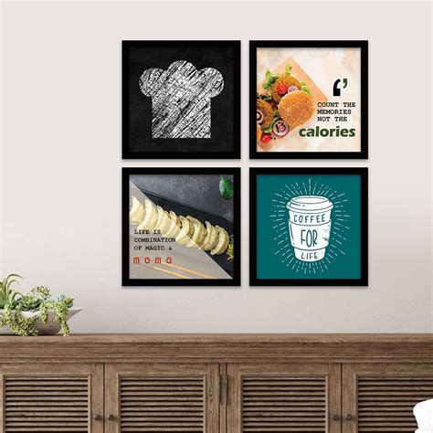 Cooking Quotes Wall Posters with Frame for Restaurant Kitchen Cafe Wal ...