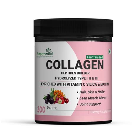 Simply Herbal Plant Based Collagen Powder Natural Peptide Builder ...