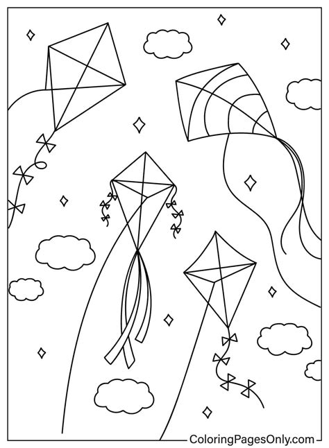 Kite Coloring Page Printable