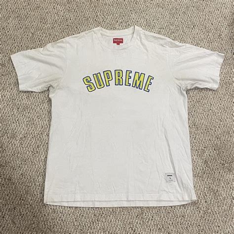 White Supreme T-Shirt Size L - Depop