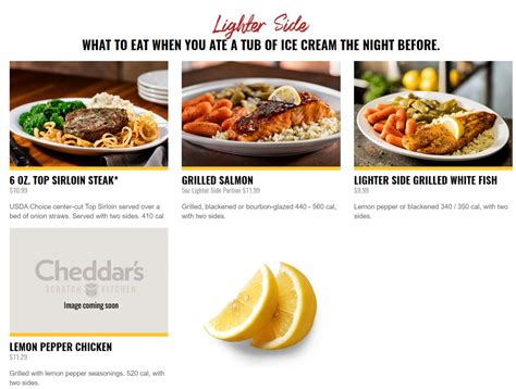 Printable Cheddars Menu