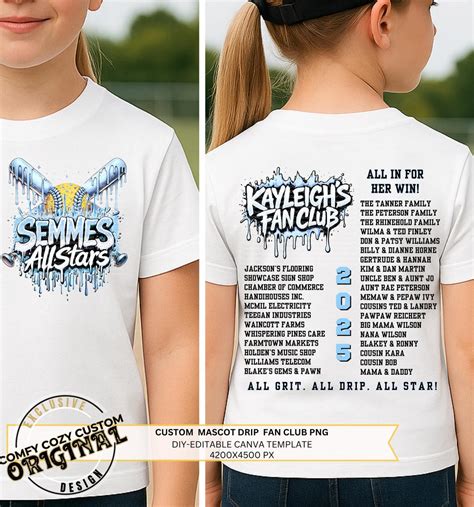 Buy Editable Canva Template Custom Fan Club Shirt PNG Drippy Ball ...