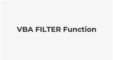 Image result for Filter VBA Code