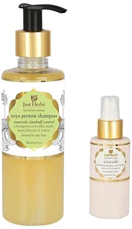 Just Herbs Dandruff Control Ayurvedic Soya Protein Shampoo & Just Herbs ...