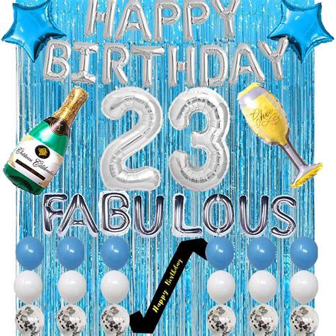 23rd Birthday Decorations Set-23 Fabulous Birthday Banner Happy ...