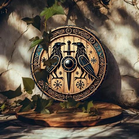 Easy-Hanging Viking Shield Wall Decor - Suitable For Man Cave Parties ...