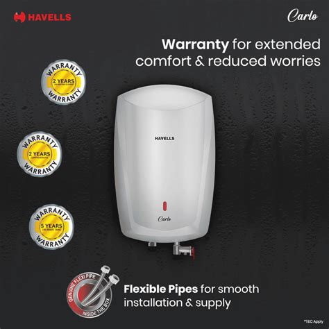 Havells 5L Instant 5 Star Water Heater (CARLO5L 3KW) White – Ankur ...