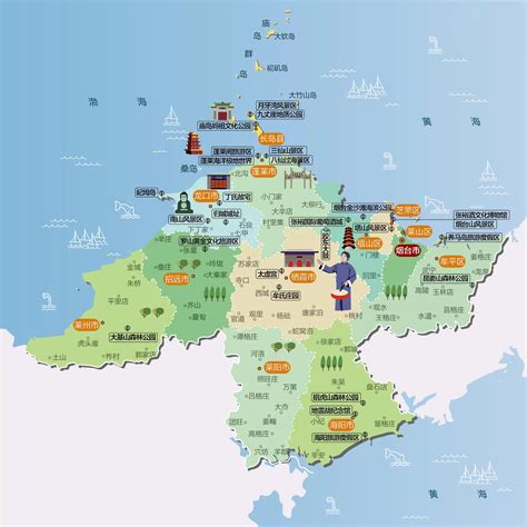 山东省烟台市旅游地图 - 烟台市地图 - 地理教师网