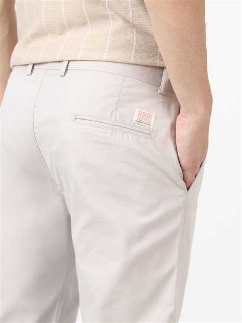 Men's Grey Cotton Light Weight Non-Stretch Slim Fit Casual Trousers ...