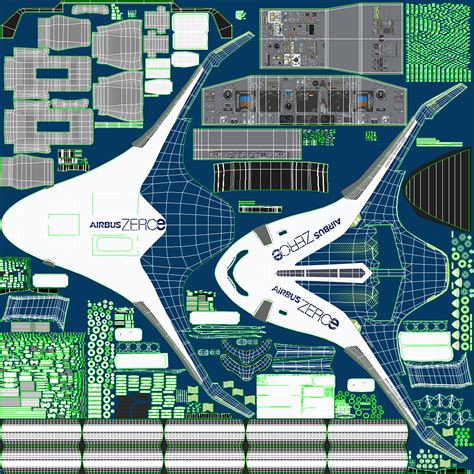 3D Airbus ZEROe Blended-Wing Body Rigged for Maya | 3D Molier International