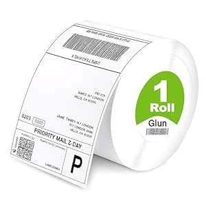 GLUN® Direct Thermal Label Stickers, 4x6 Inch (100x150mm), 400 Labels ...