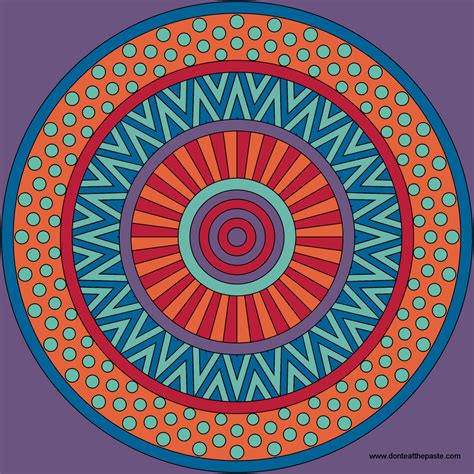 Don't Eat the Paste: Mixed Patterns Mandala to color