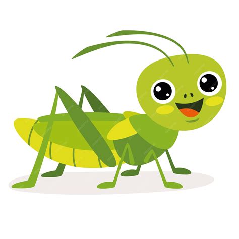 Premium Vector | Cartoon Illustration Of A Grasshopper