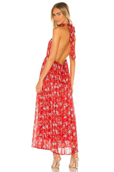 Sabina Musayev Hawaii Dress in Red Ditsy | REVOLVE