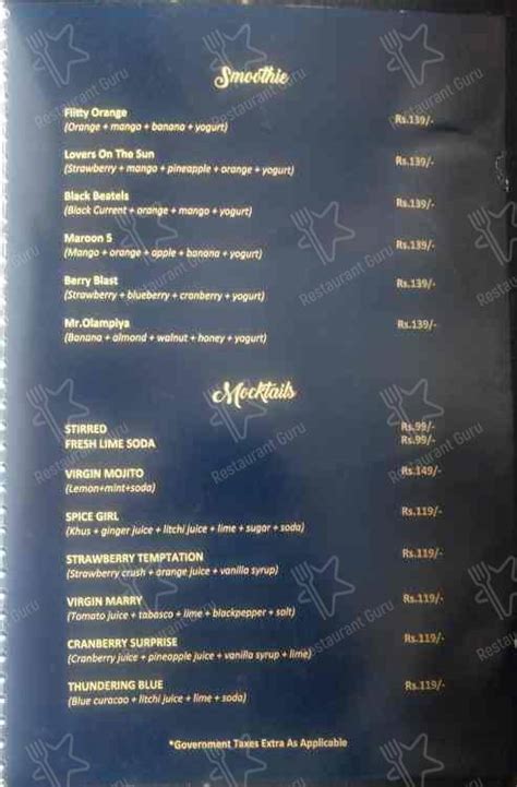 Menu at Rave Cave Cafe & Lounge, Jaipur