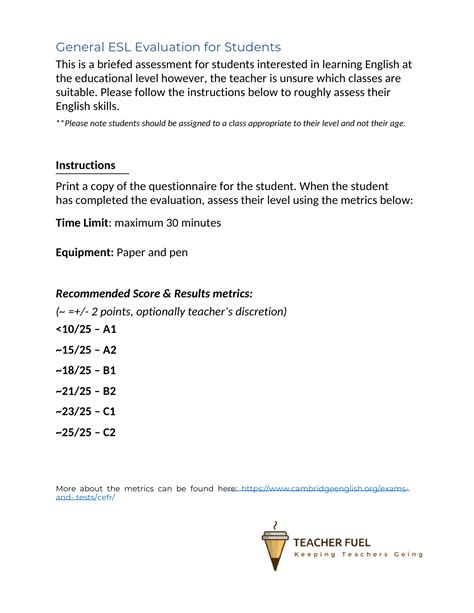 FREE 25 Multiple Choice Questionnaire for English LVL Assessment - Guide Incld | Made By Teachers