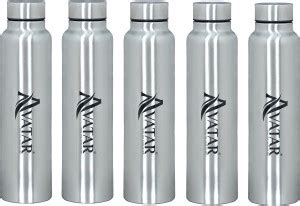 AVATAR 1000 ML PLAIN STEEL WATER BOTTLE PACK OF 5 1000 ml Bottle - Buy ...