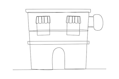 Vintage Restaurant Building Sticker illustrazione vettoriale Minimalist ...