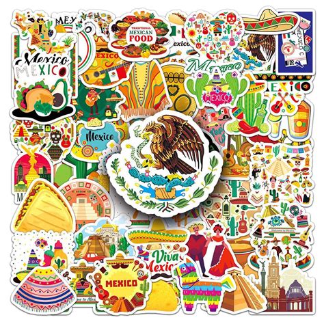 Mexican Pride Stickers |50 Pcs Calcomanías Mexicanas Waterproof Vinyl ...