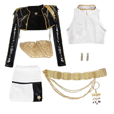 Rumi Golden Costume Kpop Demon Hunters Rumi Black Dance Halloween Outf ...