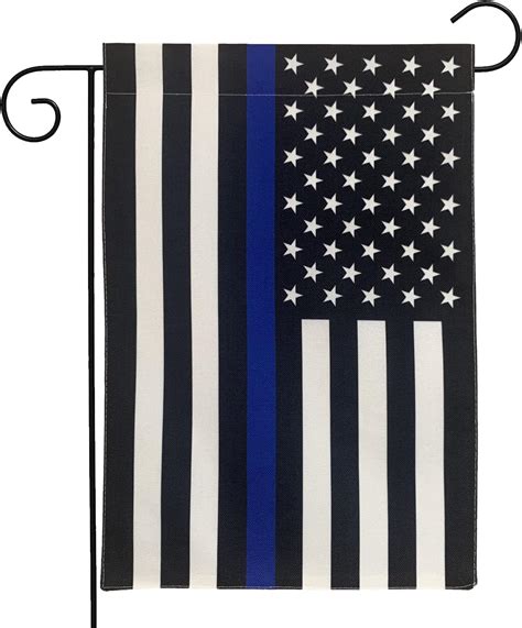 Amazon.com : Thin Blue Line Garden Flag American Police Flags 12.5×18 ...