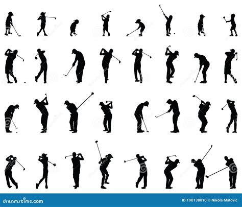 Silhouettes of Golf Players Stock Illustration - Illustration of silhouette, silhouettes: 190138010 - silhouette of golfer