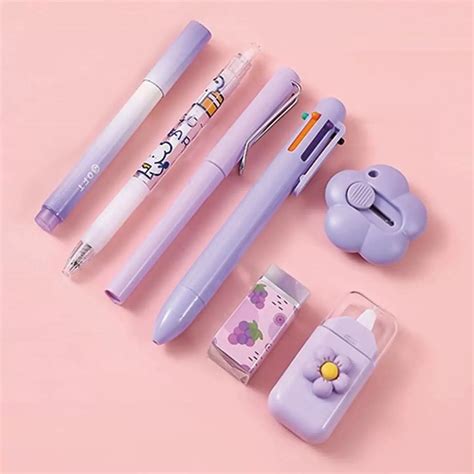 Aesthetic Kawaii Stationery Set 7 in 1 ( 7pcs ) – The Magic Trunk