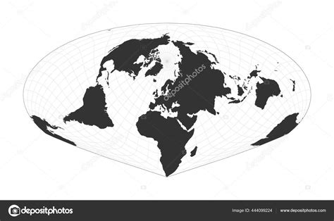 Map of The World Allen K Philbricks SinuMollweide projection Globe with latitude and longitude ...