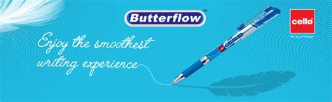 Cello Butterflow Ball Pen Set (Pack of 10 pens - Blue) | Ball pens with ...