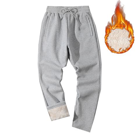 Iugvhana Men's Winter Fleece Pants Sherpa Lined Sweatpants Winter Warm ...