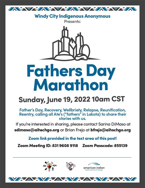Windy City Indigenous Anonymous: Father’s Day Marathon - Chicago ...