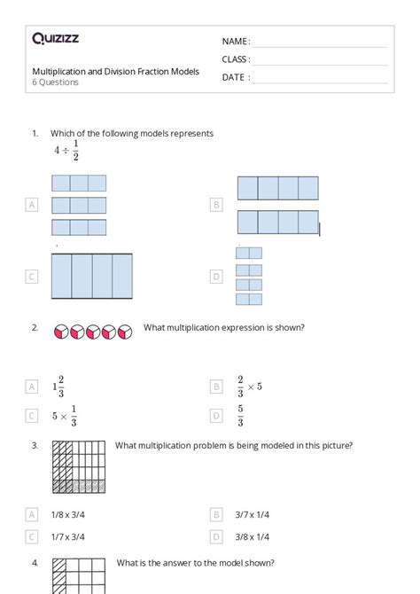 50+ Fraction Models worksheets for 6th Class on Quizizz | Free & Printable