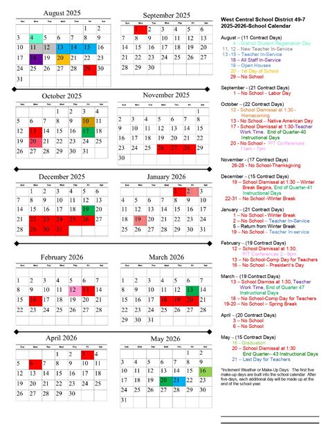 West Central School District SD Calendar 25-26 Revised [pdf] - EduCounty