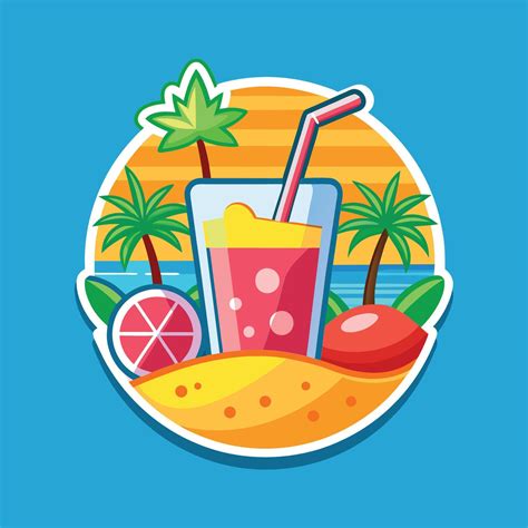 Tasty Yellow Drink with Straw with Citrus Fruits in Vibrant Tropical ...