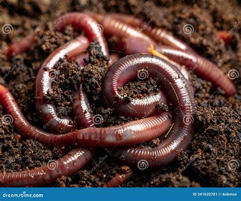 Close-Up Of Earthworms In Soil With Natural Habitat And Organic Texture ...