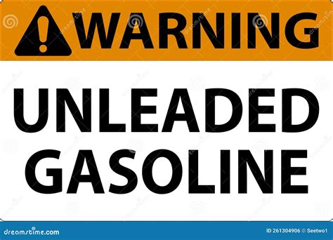 Warning Sign Unleaded Gasoline on White Background Stock Vector ...