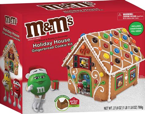 Amazon.com : M&M's Gingerbread Cookie House Kit - 27.8 oz (788g) - Pre ...