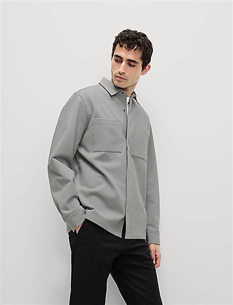 Buy Smart Two Pocket Overshirt with Stretch at Marks & Spencer
