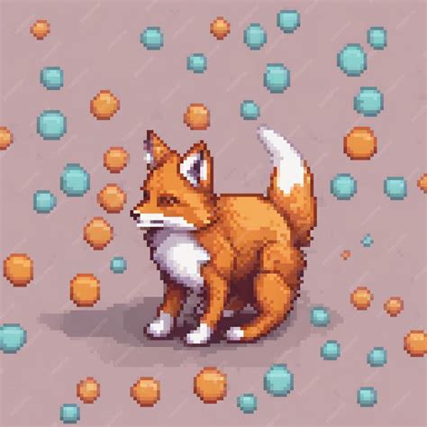 Pixel art of a fox surrounded by bubbles perfect for nostalgic lovers ...