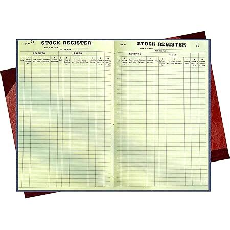 Stock Register | 100 Sheets | 200 Pages | Hard Bound : Amazon.in ...