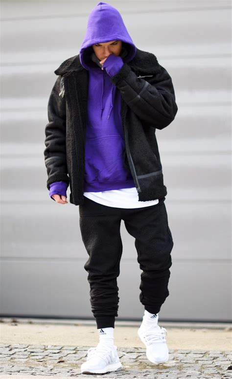 today im wearing a purple hoodie and sherpa jacket by @urbanoutfitters ...
